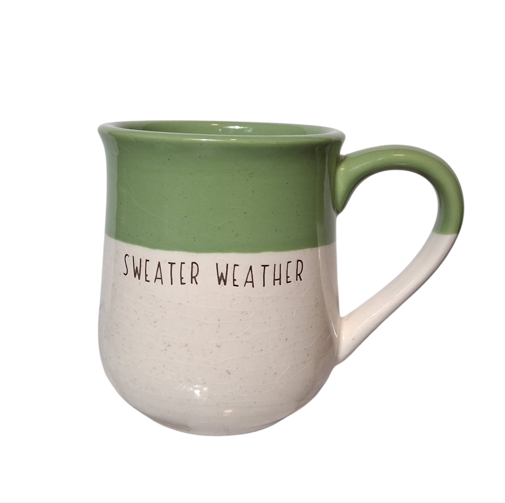 Sweater Weather | Green & Cream | Ceramic Mug